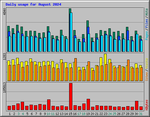 Daily usage for August 2024