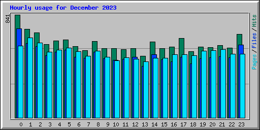 Hourly usage for December 2023